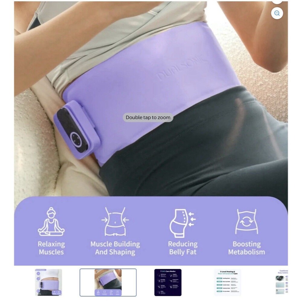 $290 BNIB DUALSONIC Fit-Up EMS Belt Home Fitness Device Muscle Toner [Purple]